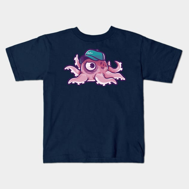 one aye octopus Kids T-Shirt by roquefranco